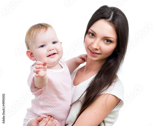 Photo: Portrait of smiling baby girl and her mother Portrait of smiling baby girl and her mother