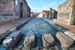 canvas print picture - Pompeii street, Italy.