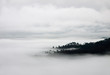 Blanket of fog and hills - birdseye view