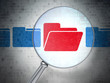 Finance concept: optical glass with  icons