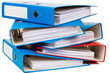 Akten Ordner mit Schriftstücken und Dokumenten