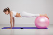 Photo: Woman doing stretching exercises Woman doing stretching exercises