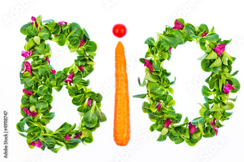 Photo: Das Wort Bio aus Salat und Gemüse Das Wort Bio aus Salat und Gemüse