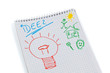 Notizblock mit Idee