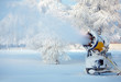 Working snow cannon