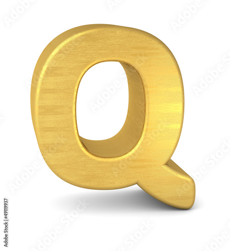 Illustration: buchstabe letter Q gold vertikal buchstabe letter Q gold vertikal
