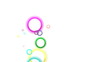 multi-colored bubbles on white background