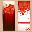 Beautiful greeting cards with red hearts and copy space. Valenti