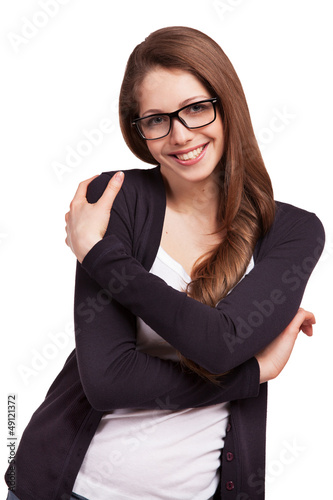 Photo: Young pretty girl in stylish glasses Young pretty girl in stylish glasses