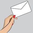 PopArt Illustration of hand with a piece of paper