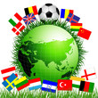 Soccer ball with world flags