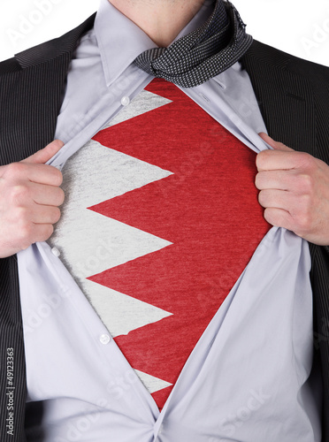 Photo: Business man with Bahrain flag t-shirt Business man with Bahrain flag t-shirt