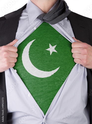 Photo: Business man with Pakistan flag t-shirt Business man with Pakistan flag t-shirt