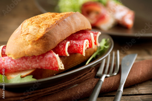 Photo: Sandwich with Salami Sandwich with Salami