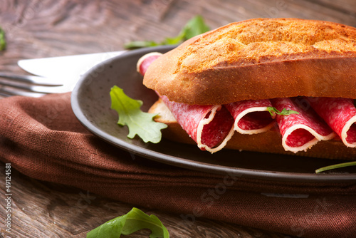 Photo: Sandwich with Salami Sandwich with Salami