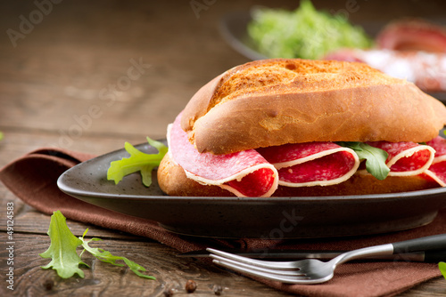 Photo: Sandwich with Salami Sandwich with Salami