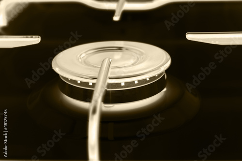 Photo: gas stove in the background gas stove in the background