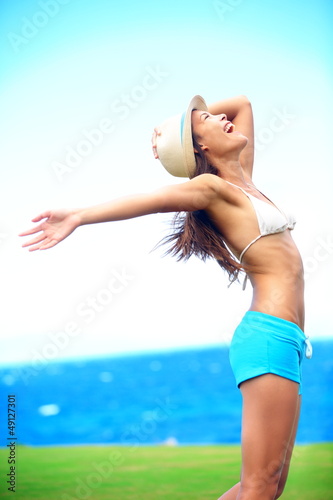 Photo: Happy freedom woman in summer Happy freedom woman in summer