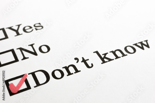 Photo: Yes No Don't know check boxes Yes No Don't know check boxes