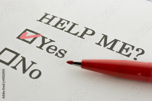 Photo: Help me? yes no check boxes Help me? yes no check boxes