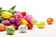 Easter eggs with tulips