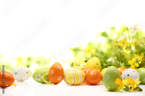 Photo: Easter eggs decorated with flowers Easter eggs decorated with flowers