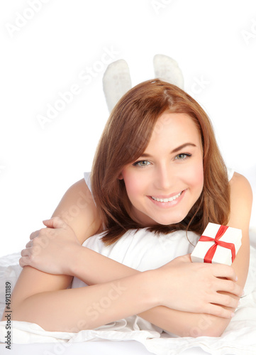 Photo: Woman relaxing in the bed Woman relaxing in the bed