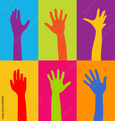 Vector: colorful hands colorful hands