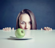 woman with apple