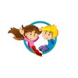 The illustration of the kids - smiling faces