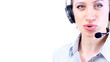 Woman working in a call center