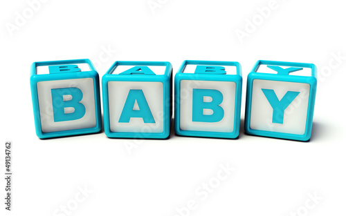 Illustration: Baby boy playing cubes Baby boy playing cubes