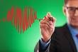 Photo: man drawing heartbeat for valentine's day man drawing heartbeat for valentine's day