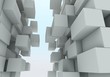 abstract background of box float, 3d rendering