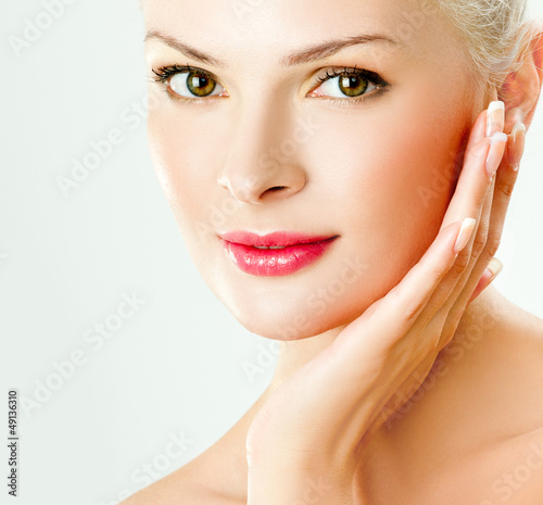 Photo: young girl with beautiful makeup. perfect skin. young girl with beautiful makeup. perfect skin.