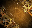 Vector: Abstract mechanical background with floral elements Abstract mechanical background with floral elements