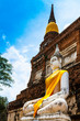 Ancient Buddha at Wat Yai Chai Mongkol in Ayutthaya, Thailand