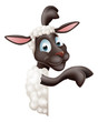 Vector: Sheep pointing round sign Sheep pointing round sign