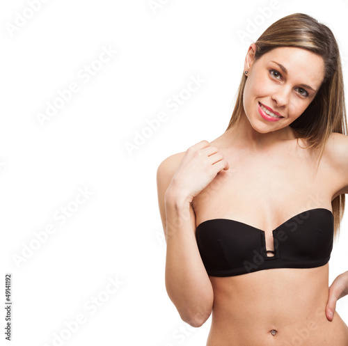 Photo: Beautiful young woman studio portrait Beautiful young woman studio portrait