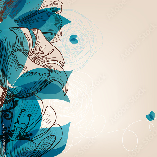Vector: Vector blue flower background Vector blue flower background