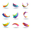 Abstract 3d icon set with colorful ribbon elements