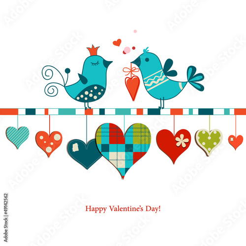 Vector: Cute birds sharing love , Valentines day design Cute birds sharing love , Valentines day design