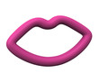 Pink lips icon, 3d image