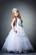 Photo: Pretty little girl in tiara and white dress Pretty little girl in tiara and white dress