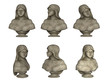 female bust isolated on white background