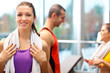 Smiling woman in a fitness club