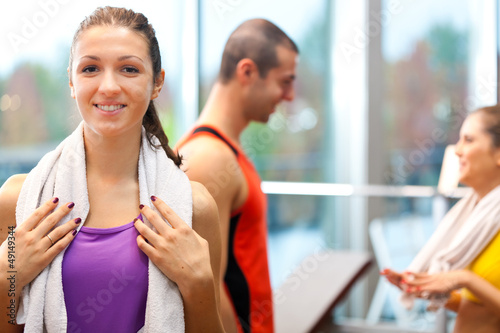 Photo: Smiling woman in a fitness club Smiling woman in a fitness club