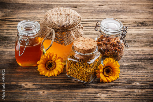Photo: Honey, pollen and propolis Honey, pollen and propolis