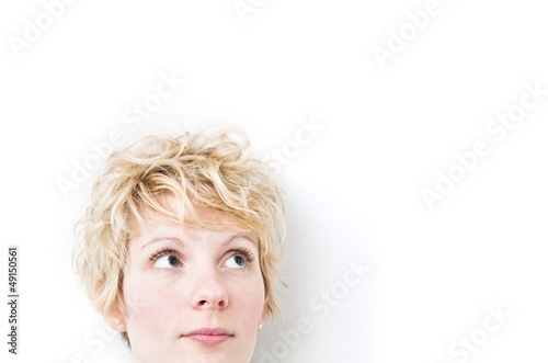 Photo: Blond Girl Looking up / Right Blond Girl Looking up / Right