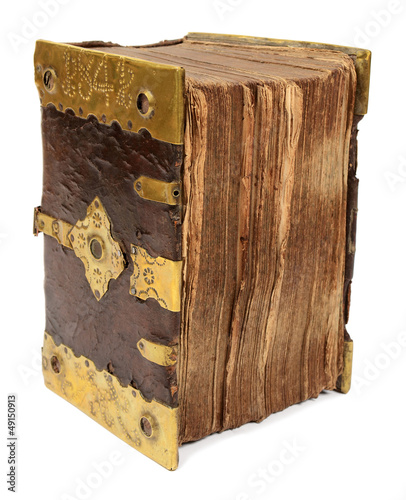 Photo: Old book isolated on white Old book isolated on white